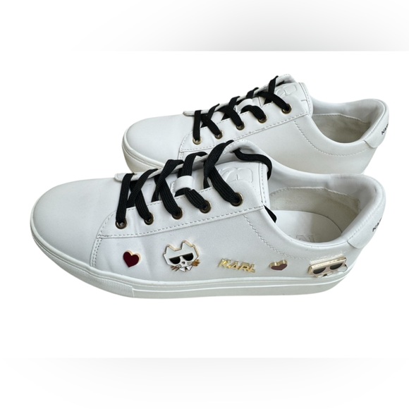 Karl White Sneakers with Heart and Sunglasses Accents - Picture 4 of 10